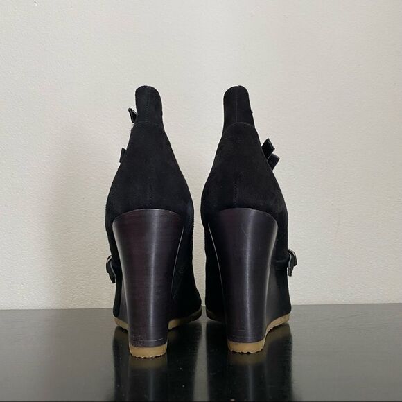 JCREW Greer black suede wedge buckle zip up ankle bootie - Picture 6 of 8